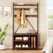 17 Stories Hall Tree w/ Bench Coat Rack Freestanding 5 In 1 Industrial Shoe Bench w/ 3 Storage Cubbies & 8 Hooks Entryway Coat Rack w/ Shoe Storage | Wayfair