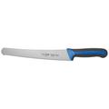 Winco KSTK-102 10" Bread Knife w/ High Carbon Steel Blade & Black/Blue TPR Handle