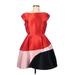 Kate Spade New York Cocktail Dress - Fit & Flare Boatneck Short sleeves: Red Print Dresses - Women's Size 6