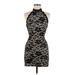 Love Culture Casual Dress - Bodycon Halter Sleeveless: Black Dresses - Women's Size Small