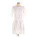 Old Navy Casual Dress - Mini Crew Neck Short sleeves: White Print Dresses - Women's Size X-Small