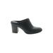 Clarks Mule/Clog: Slip-on Chunky Heel Casual Black Print Shoes - Women's Size 9 - Round Toe