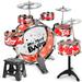 Dadypet Drum Set Pedal Drumsticks Percussion Set Stool Pedal Drum Set Kit Jazz Drum Drumsticks Percussion Musical 6-Piece Kids Drum Stool Pedal Drumsticks Musical Kids Children Drum Kit Jazz LAOSHE