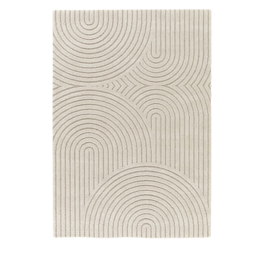Tapis contemporain à motif géométrique - 160x230cm Beige Polypropylène