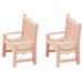 2 Pcs Toys Loveseat Couch Kids Decor Kids Accessory DIY Chair Doll House Furniture Decorations Sofa Wooden Individual