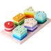 Toy Bricks for Kids Shape Sorter Set of Pillars Matching Building Blocks Blocks to Stack Wood Child