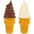 2 Pcs Simulation Ice Cream Toys Fake Ice Cream Prop Lifelike Ice Cream Fake Cake Chocolate Fake Ice Cream Model