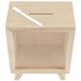 1 Set of Wood Money Bank Wooden Tip Box Display Case Piggy Bank Coffee Shop Tip Holder with Pen