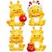 4 Pcs Holiday Supplies Dragon Decorations Cartoon Lantern Office Shelf Fu Character The Home Bobblehead Dolls Mascot