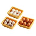 3 Sets Mini Boxed Eggs Eggs Toy Mini House Supplies Mini Egg Ornaments Home Decor Trays Decorative Miniature Decors