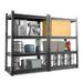 Docred Shelving Unit 5-Tier Adjustable Metal 63 H Heavy Duty Shelving Utility Rack for Garage Basement Kitchen Pantry Closet 2000 lbs Capacity Black M(72 H *35.8 L*17.2W)