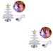 2 Pack Night Stand Lamp Mantel Decorations Christmas Tree Light Lighted Acrylic Christmas Tree USB Christmas Tree for Computer Night Light Bedside Lamp