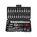 Carevas Wrench socket Socket Tools Set Bike Mechanic Combination Socket Wrench Drive Socket Set Wrench Socket Wrench Drive Socket Set Case Car Kit Combination Socket Screwdriver Kit Combination 46pcs