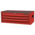 Intermediate Chest Powder Coated Red 3 Drawers 26 3/8 in W x 12 1/2 in D x 9 5/8 in H Keyed