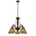 Chloe Lighting Tiffany Style Dragonfly Design 5-light Dark Bronze Chandelier - 22.2 High