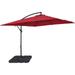 Patio Umbrella With Base 8.5 FT Offset Outdoor Umbrellas Square Cantilever Market Umbrella Sunbrella For Outside Garden Lawn Deck Balcony Picnic Tilt Adjustment & Crank