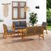 5 Piece Garden Lounge Set with Cushion Solid Acacia Wood Outdoor Table and Chair Sets Outdoor Furniture Sets