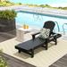 Polytrends Altura Poly Eco-Friendly All Weather Reclining Chaise Lounge with Arms Black
