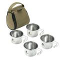 CAMPINGMOON Sierra Cups Sierra Cups Picnic Tableware Portable Picnic 160ml Sierra Tableware Portable Steel 160ml Set 4 Stainless Barbecue Set Picnic Portable Outdoor Barbecue Use - Portable