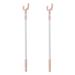 2 Pcs Clothes Rail Adjustable Fork Pole Metal Plastic Hangers Coat Collapsible Laundry Reach Tool