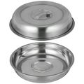 2pcs Stainless Steel Basting Cover Dome Steak Cover Round Basting Steaming Cover Heat Resistant Lid for Parties Picnic