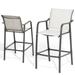 Crestlive Products Lightweight Bar Height Barstools Outdoor Bar Stools Patio Bar Chairs - 21.3 W x 22.5 D x 44 H Set of 4 Gray & Brown