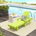 Polytrends Altura Poly Eco-Friendly All Weather Reclining Chaise Lounge with Arms Lime