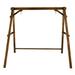 2-Person Carbonized Solid Wood Porch Swing Stand (without hanging swing) Carbonized