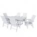 Polytrends Shoreside 7-Piece Rectangular Poly Eco-Friendly All Weather Outdoor Dining Set White
