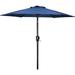 7.5 ft Patio Outdoor Table Market Yard Umbrella with Push Button Tilt/Crank 6 Sturdy Ribs for Garden Deck Backyard Pool Blue