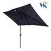 10 x 6.5 Ft Rectangular Patio Solar LED Outdoor Umbrellas with Crank & Push Button Tilt for Garden Backyard Swimming Pool Navy Blue