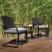 MILEMONT 3 Piece Outdoor Patio Furniture Set Bistro Set 2 Wicker Chairs with Cushion and Coffee Table - N/A