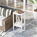 Polytrends Laguna All Weather Poly Outdoor Side Table Two Shelf/ 36 White