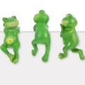 3 Pcs Decor Garden Statue Yard Ornaments Floating Pond Flower Pot Hanging Frogs Garden Hanging Frogs Statues Cute Frog Ornament Cute Flower Pot Resin