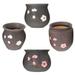 4pcs Small Bonsai Pot Ceramic Pot Garden Flower Pots Pots for Decoration Ornament Blue