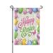 Happy Easter Day 2023 Colorful Eggs And Rabbit Pattern Garden Flag Vertical Double Sized Yard Outdoor Decoration 12.5 X18