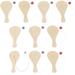 10 Pcs White Billet Wooden Racket Kids Paint Toy Paddle Ball Beach Toys Puzzles Rope Unfinished Toddler