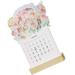 The Gift Pocket Calendar Durable Floral Calendar Practical Desktop Calendar Standing Floral Calendar 2023 Floral Desk Calendar Christmas Wooden Paper Student Office