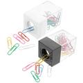 2pcs Paper Clip Holders Small Paper Clip Container Portable Paper Clips Dispenser with Magnetic Top