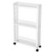 3-Tier Cupboard Tower Rack with Wheels Storage Bench White Slim Shelf Bloody Body Parts Slide Out Rack