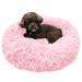 PetAmi Small Calming Dog Bed for Dogs Puppy Round Washable Pet Bed for Cat Kitten Anti Anxiety Dog Bed Cuddler for Couch Fluffy Plush Circular Dog Donut Bed Fits up to 25 lbs 23 inch Pink