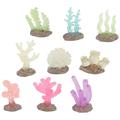 9 Pcs Artificial Plants Models Fishtank Decor Luminous Ocean Sea Plants Artificial Coral Plant Glow-in-the-dark Coral Reef Accessories Resin