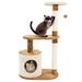 3-Tier Cat Tower with 2 Napping Perches Cat Condo 2 Sisal Rope Scratching Posts and Hanging Toy â€“ Cat Tree for Indoor Cats by Petmaker (Brown)