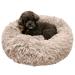 PetAmi Small Calming Dog Bed for Dogs Puppy Round Washable Pet Bed for Cat Kitten Anti Anxiety Dog Bed Cuddler for Couch Fluffy Plush Circular Dog Donut Bed Fits up to 25 lbs 23 inch Taupe