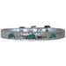 Dolphin Widget Croc Dog Collar Silver Size 16