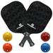 POWERTI Racket Pickle Ball 2 Pickleball Paddle Paddles 4 Balls Fiber Pickle Ball Carbon Fiber Pickle Ball 2 Paddles Set Carbon Fiber 2 Paddles 4 Paddle Ball Set Paddle HUIOP Pickleball QISUO NTBL