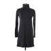 Ann Taylor LOFT Casual Dress - Sweater Dress High Neck Long sleeves: Black Solid Dresses - New - Women's Size 2X-Small Petite