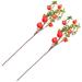 2 Pcs Simulation Pomegranate Fruit Ornament Fake Plant Decor Stem Silk Bushes Vase Bouquet Decoration Fall Stems