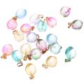 20 Pcs Transparent Spray-painted Glass Pendant Gold Foil Peach DIY Necklace Jewelry Accessories Handmade Ornaments Charms Stoppers for Bracelets Earrings Decor Decors Miss