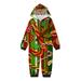 Miayilima Family Pajamas Matching Sets Kids Casual Christmas Parent Child Outfit Printed Pajamas Jumpsuit Home Outfit Hooded Jumpsuit Home Wear Kid Green